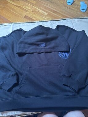 GAP Navy Kids Hooded Sweatshirt with Crest Logo